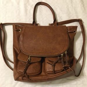 Sole Society brown leather backpack